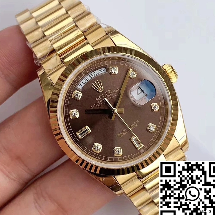 Yellow Gold Day-Date Gray EW Factory M128238-0022 Rolex Dial 0821